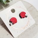 Style 25 - Red Football Helmet Hand Painted Team Mascot Studs | 25 Styles