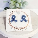  Acrylic Glitter Light Blue Ribbon Studs