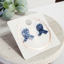  Acrylic Glitter Light Blue Ribbon Studs