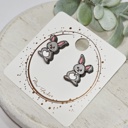 Style 13-Gray Bunny Rabbit Hand Painted Easter Studs | 22 Styles