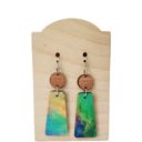  Tie Dye Wood Earrings