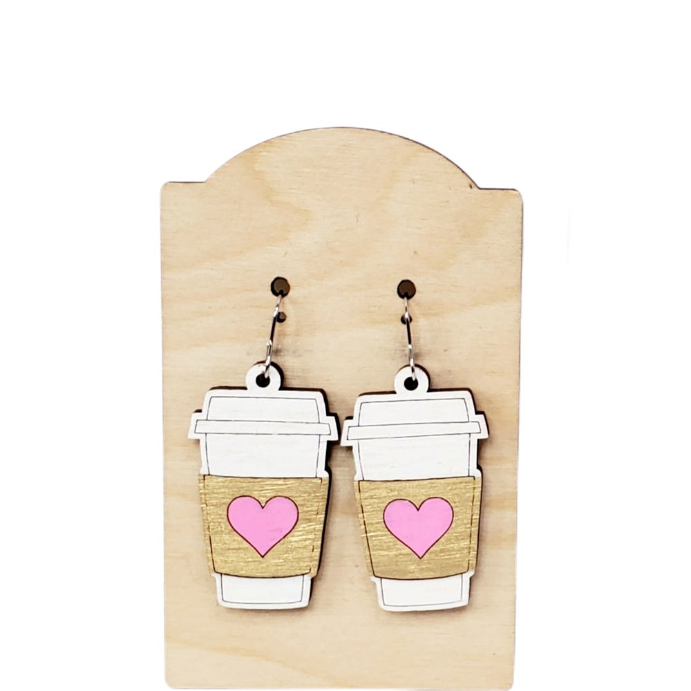 Hand Painted Coffee Mug Earrings