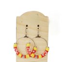  Red & Yellow Heishi Hoops