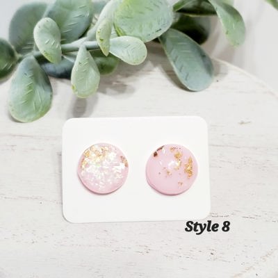 Pink Gold Fleck Studs