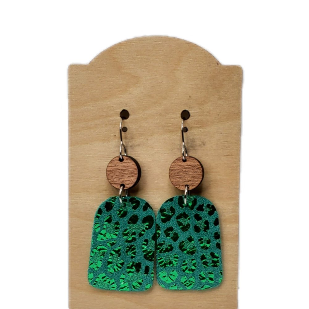 Genuine Leather Kelly Green Earrings