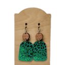  Genuine Leather Kelly Green Earrings