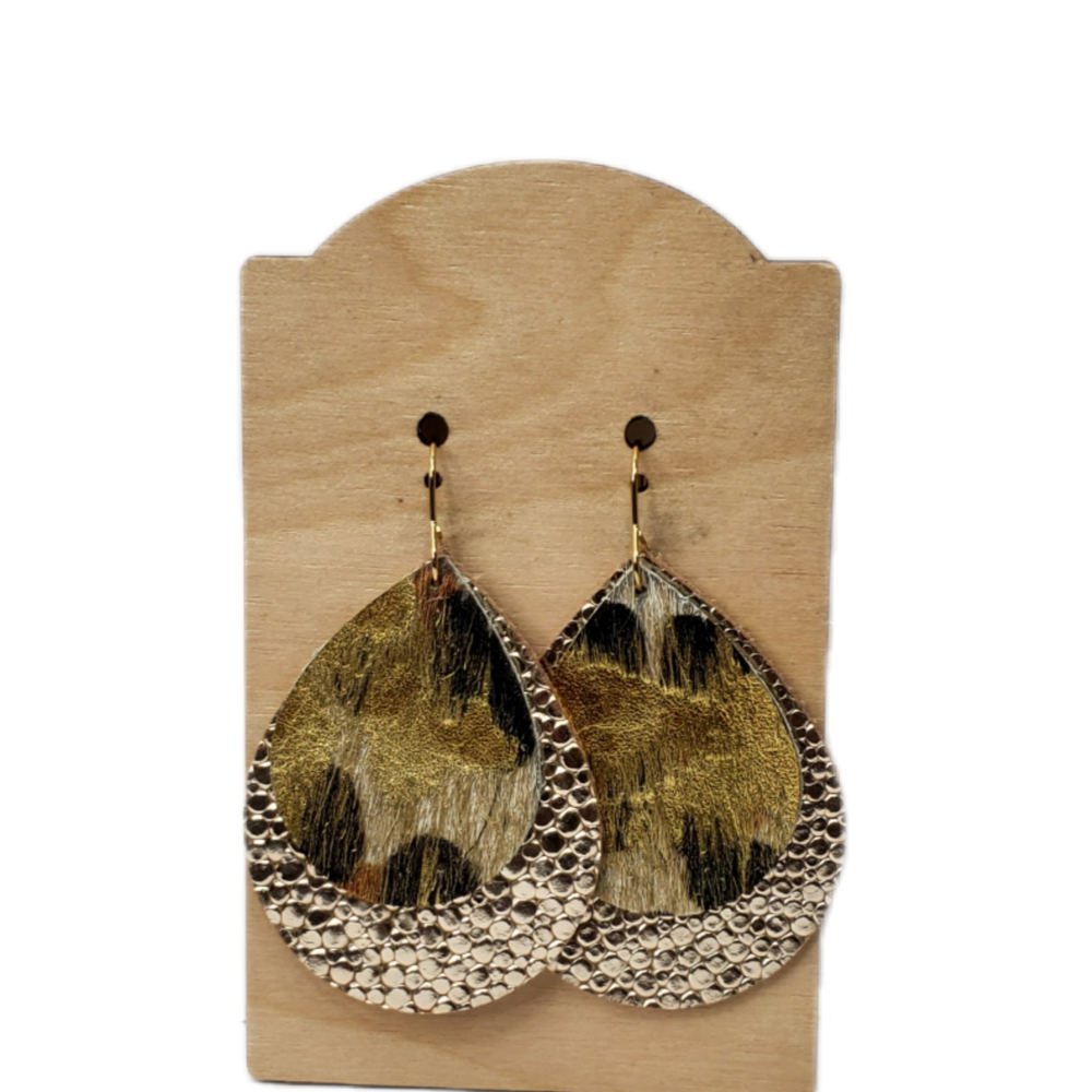 Genuine Leather Teardrop Earrings