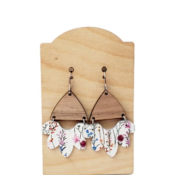 Leather Wild Flower Earrings