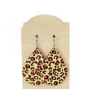  Hand Painted Red and Yellow Cheetah Earrings