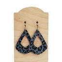  Cork on Leather Cutout Earrings