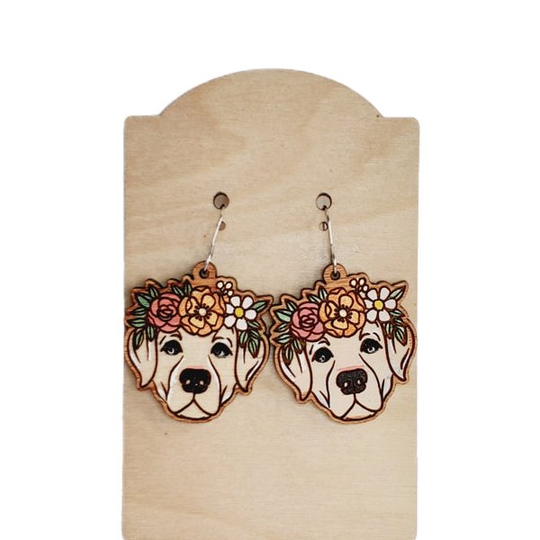 Hand Painted Dog Earrings