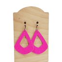  Hot Pink Glitter Cutout Earrings