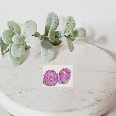 Purple Gold Fleck Studs