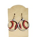  Hand Painted Baseball Cutout Earrings