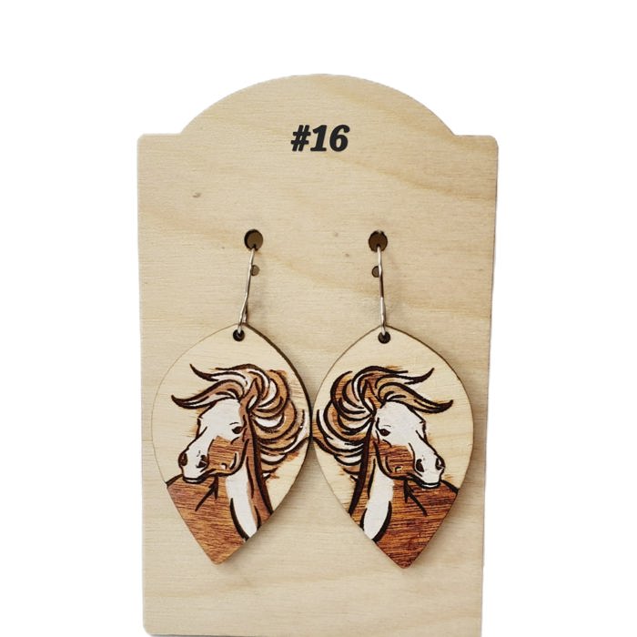 Hand Painted Horse Earrings