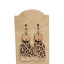  Leather Rose Gold Cheetah Earrings