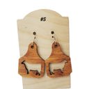  Hand Painted Cow Tag Earrings