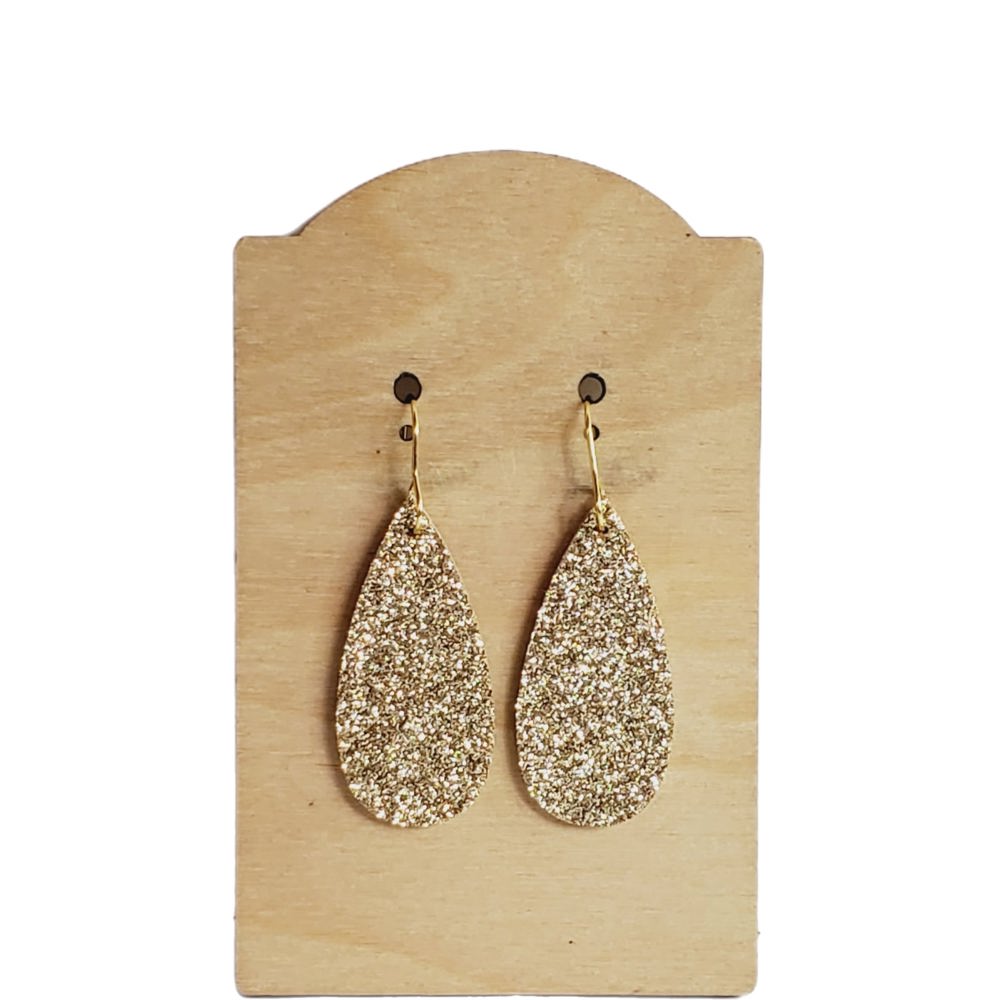 Dainty Teardrop | Glitter Gold