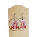  Mom Rainbow Heart Earrings