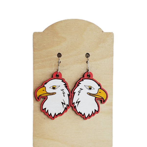 Hand Painted Bald Eagle Earrings