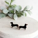  Dachshund Silhouette Wood Studs