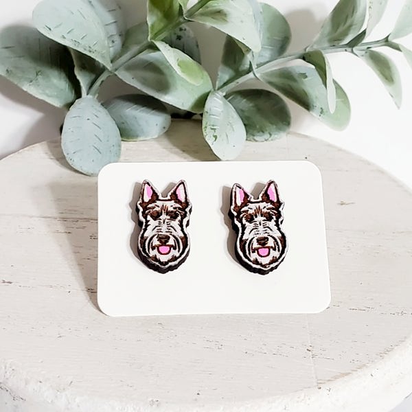 Scottish Terrier Wood Studs