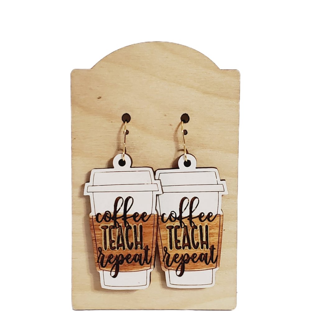 Coffee Teach Repeat Mug Earrings