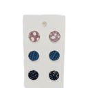  Blue and Purple Leather Studs | Set of 3