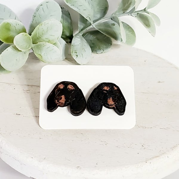 Dachshund Wood Studs