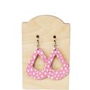  Cork on Leather Cutout Polka Dot Earrings