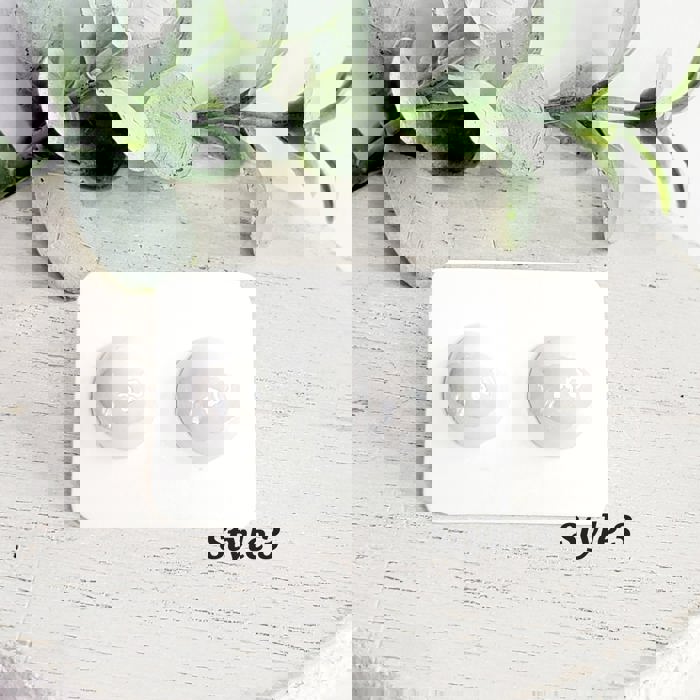 Faux Pearl White Studs