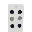  Blue and Silver Leather Studs | Set of 3