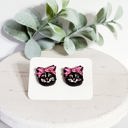  Cat with Bow Wood Studs