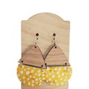  Polka Dot Yellow Teardrop Earrings