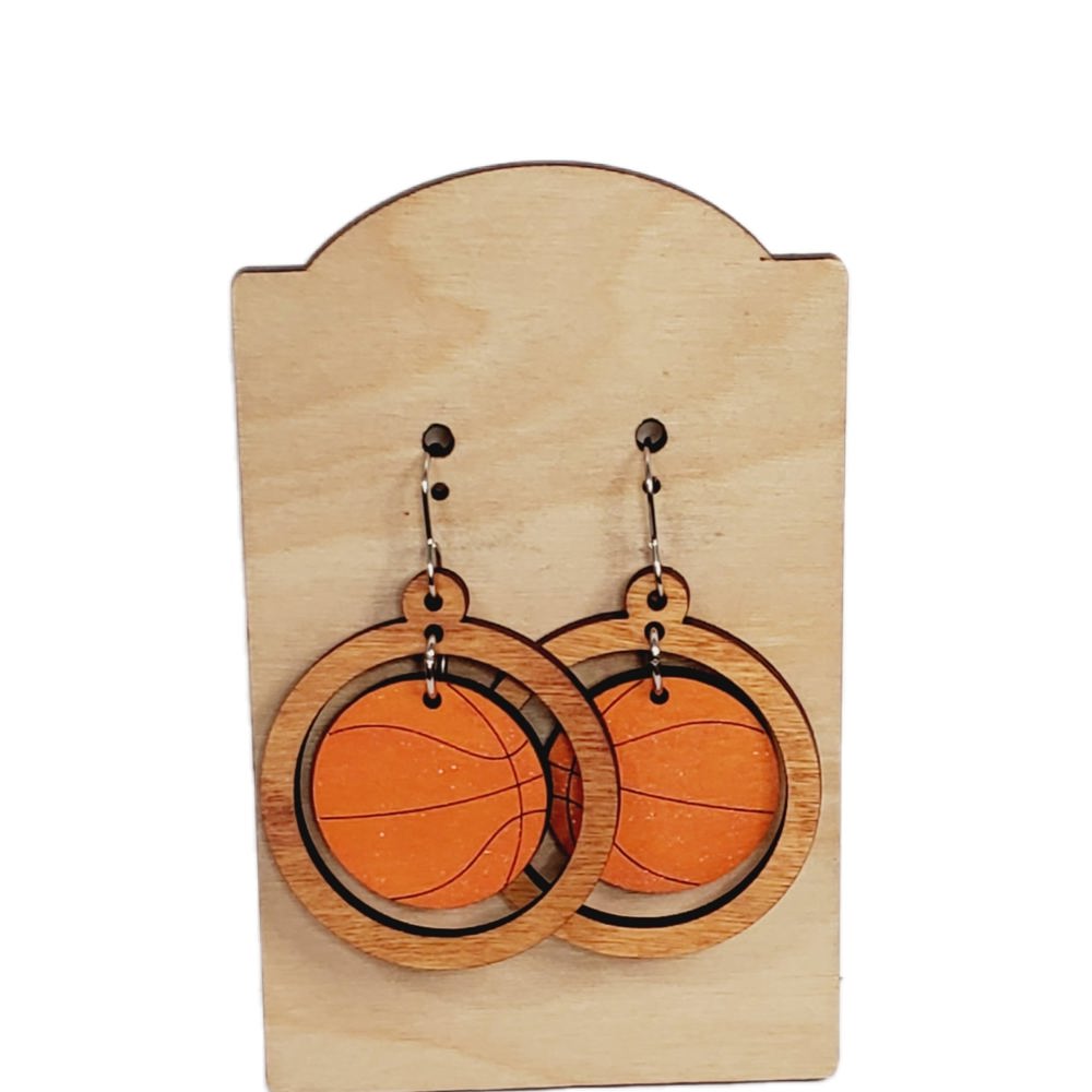 Hand Painted Basketball Hoop Earrings