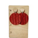  Premium Leather, Wood Stud Earrings