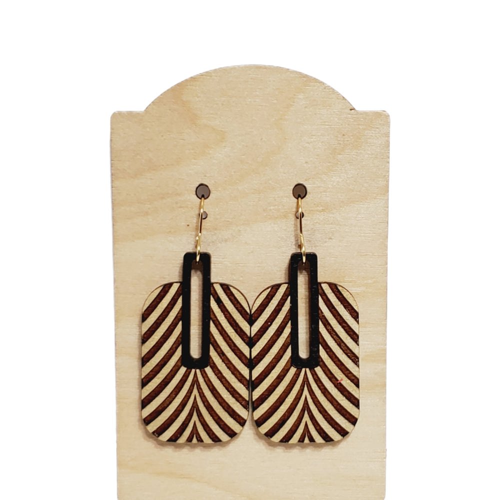 Black and Gold Geo Earrings