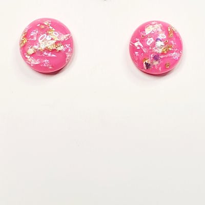 Pink Gold Fleck Studs