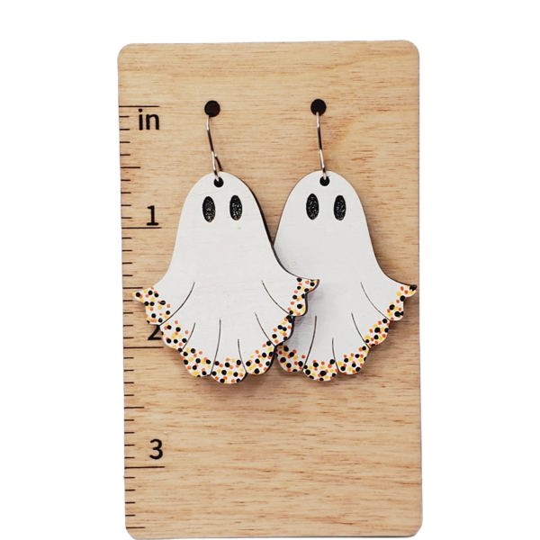 Hand Painted Ghost Earrings