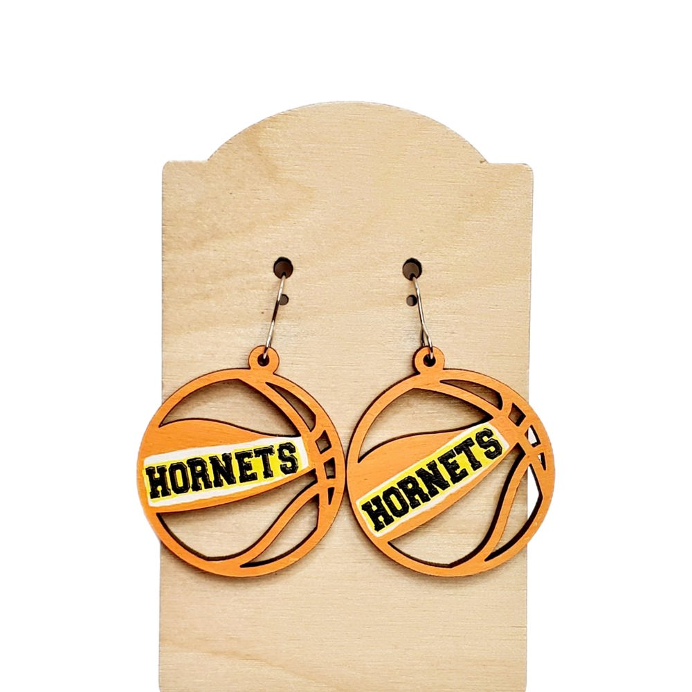 Hornet Basketball Earrings