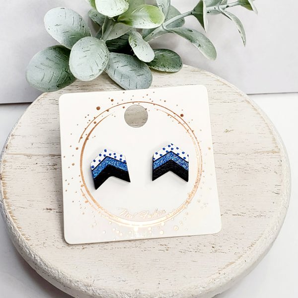 Hand Painted Wood Studs | Blue