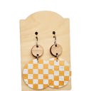  Orange Checker Plaid Earrings