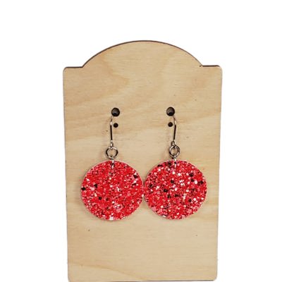 Glitter Red Everyday Earrings