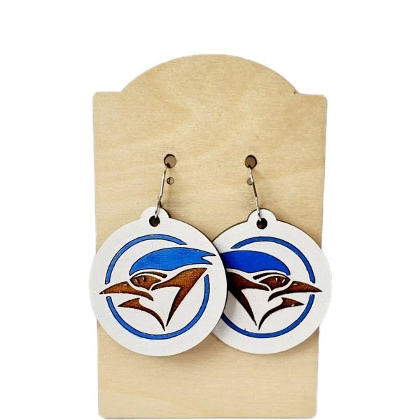 Hand Painted Bluejay Earrings