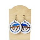  Hand Painted Bluejay Earrings