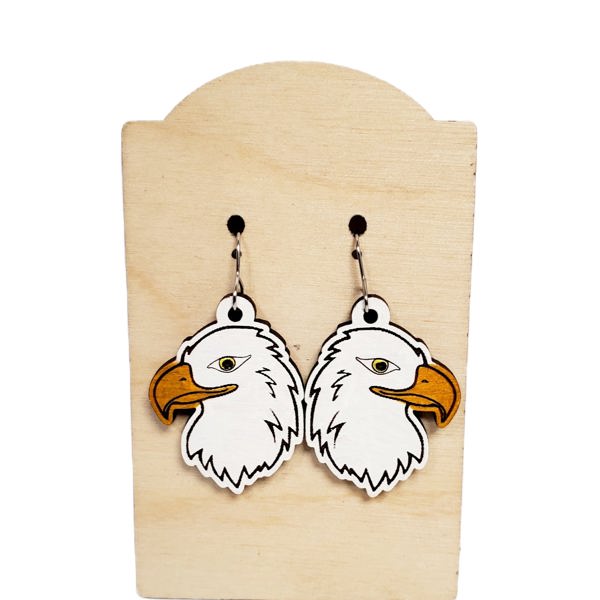 Hand Painted Eagle Earrings