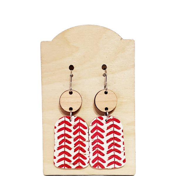 Chevron Red Earrings