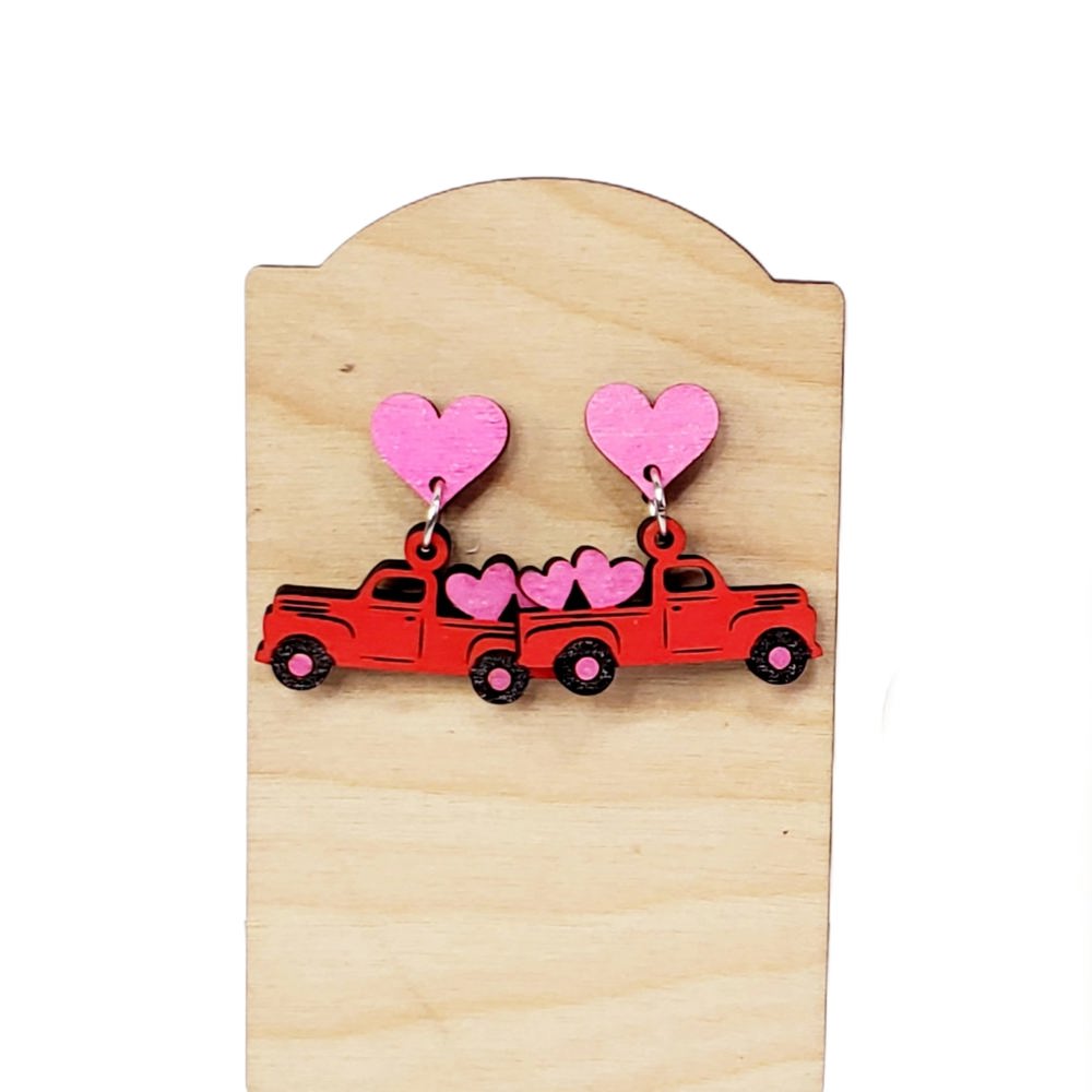 Hand Painted Truck Earrings