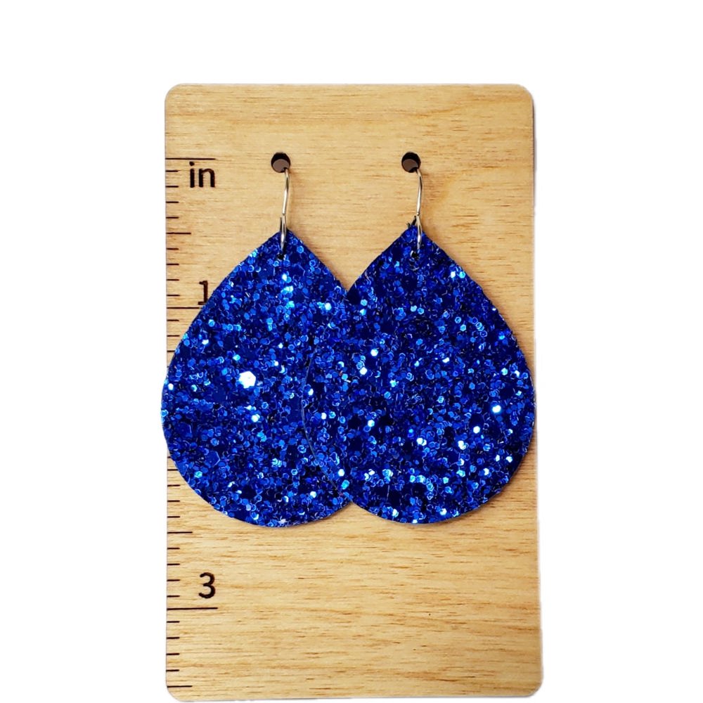 Royal Blue Glitter Earrings