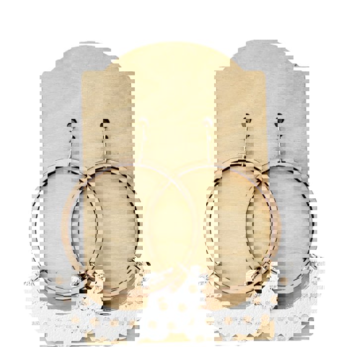Wood Leather Hoops | Polka dots